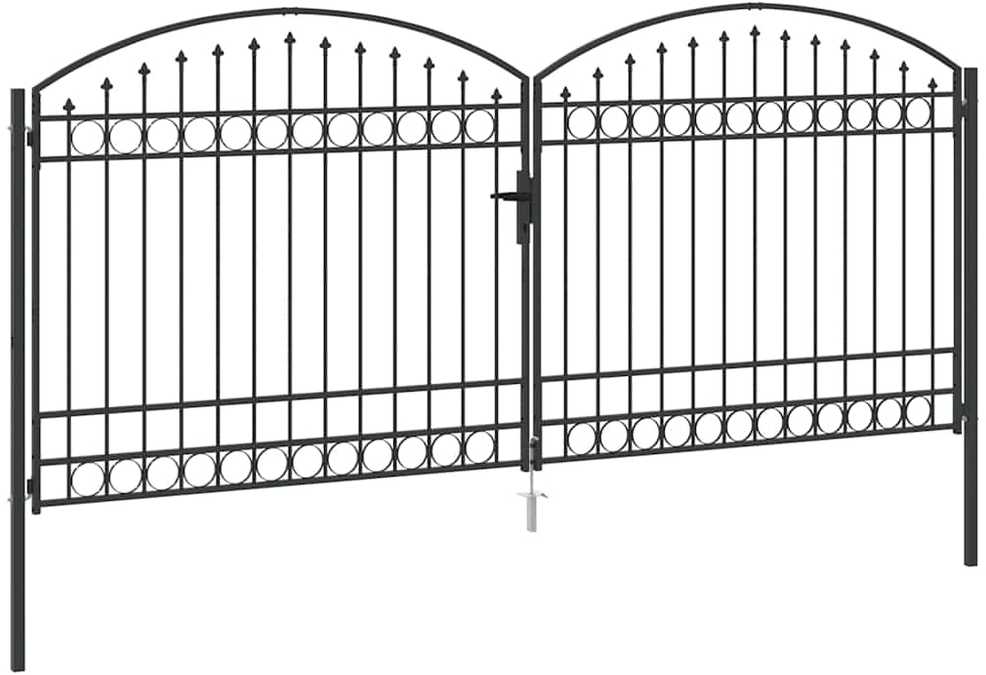 Tvora vartai ASSEN 401 x 224,5 cm Plienas Pilka Užrakintas