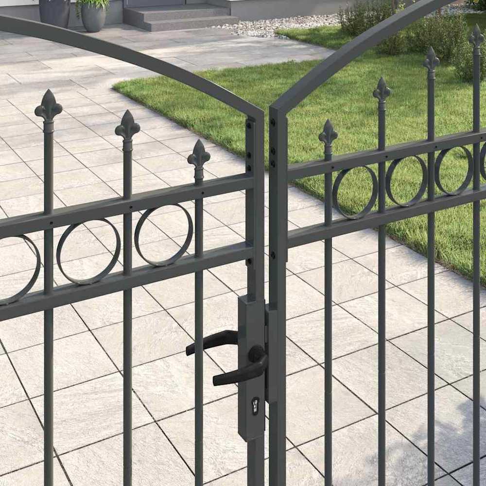 Tvora vartai ASSEN 401 x 200 cm Plienas Pilka Užrakintas