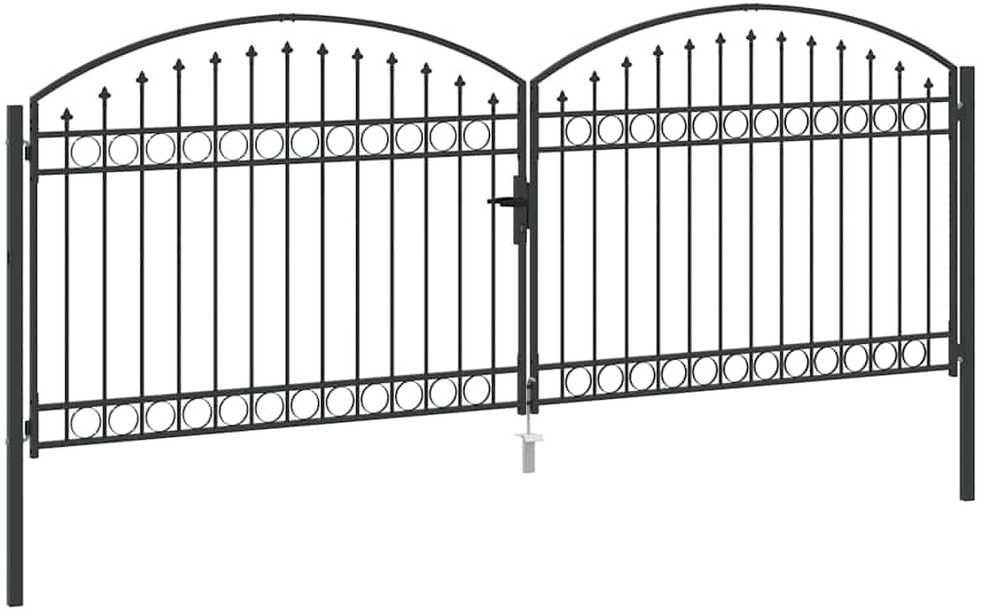 Tvora vartai ASSEN 401 x 200 cm Plienas Pilka Užrakintas