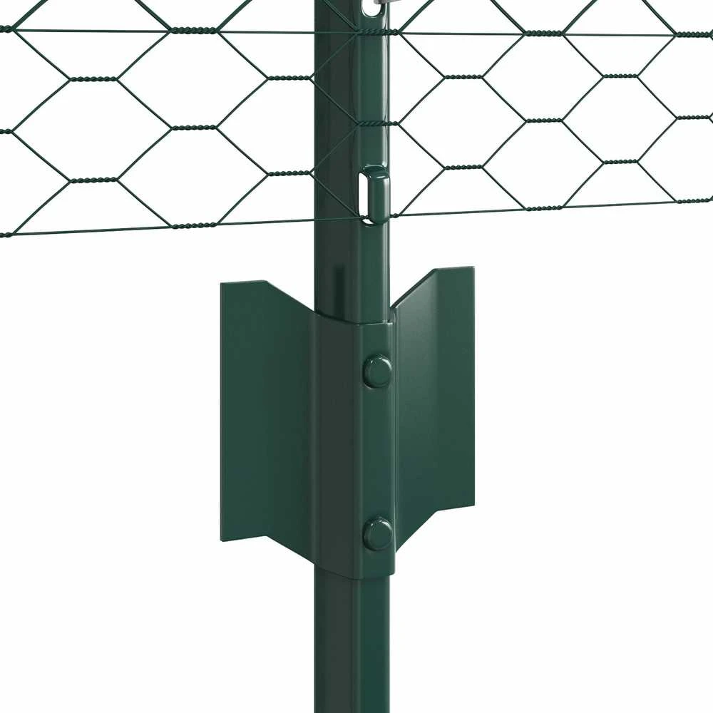 Hexagonal Fence with Post 25 x 0,8 m PVC dengtas plienas Žalia