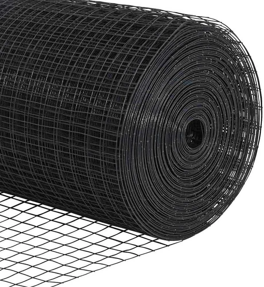 Suvirintas vielos tvora su stulpeliais 25 x 1 m Pilka Tinklelis