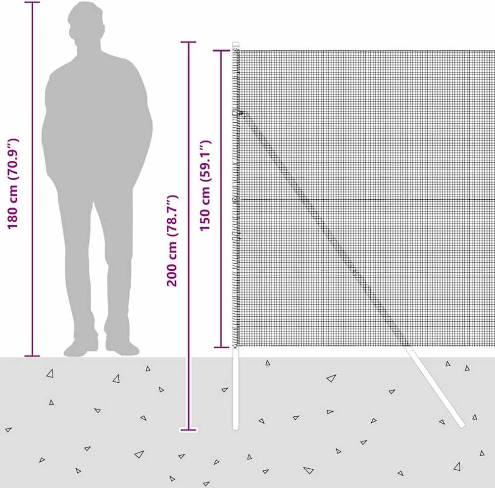 Suvirintas vielos tvora žemės tvirtinimas 10 x 1,5 m Pilka