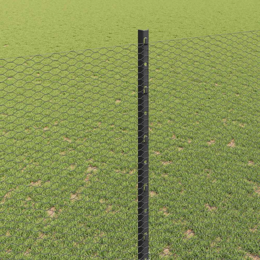 Hexagonal Fence with Post 10 x 1,6 m PVC dengtas plienas Pilka