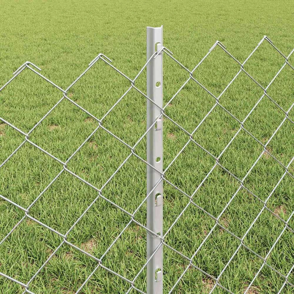 Grandininės tvoros su stulpeliu 25 x 0,6 m Sidabrinė Tinklelis