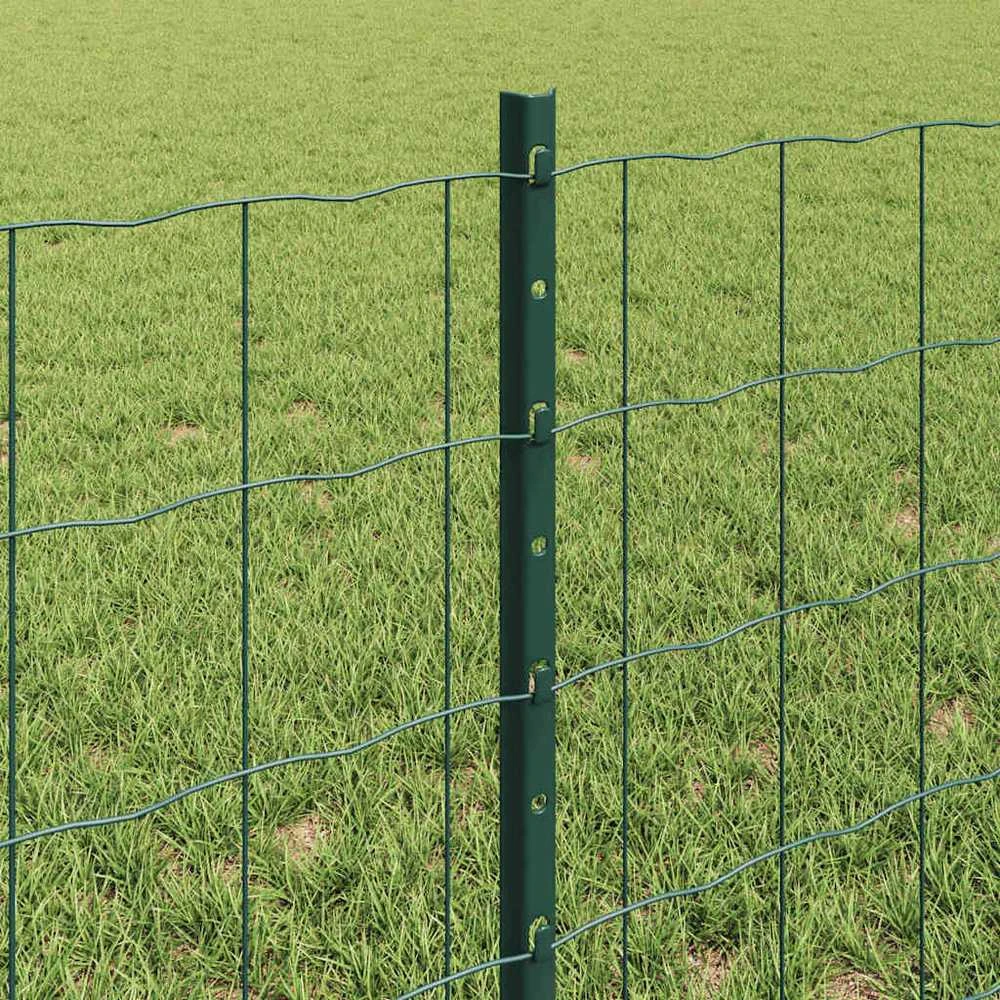 Euro tvoros su stulpu 25 x 0,6 m PVC dengtas plienas Žalia