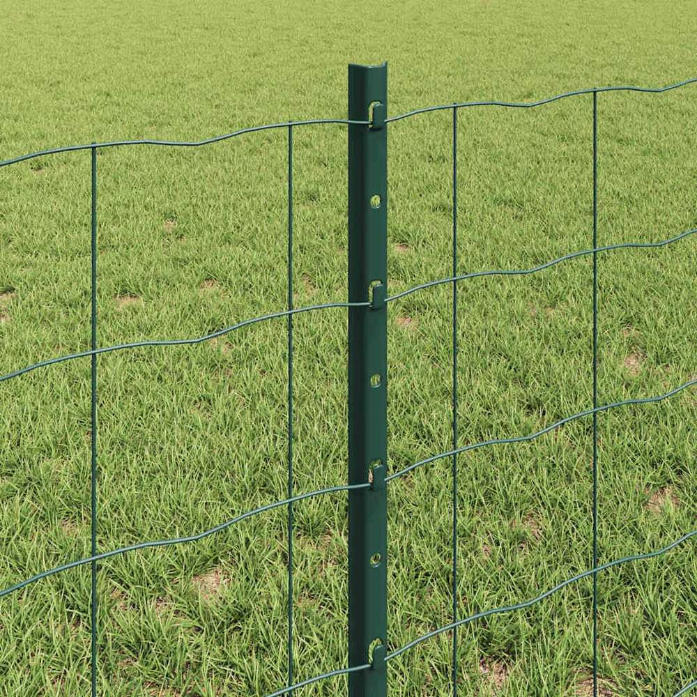 Euro tvoros su stulpu 25 x 0,6 m PVC dengtas plienas Žalia