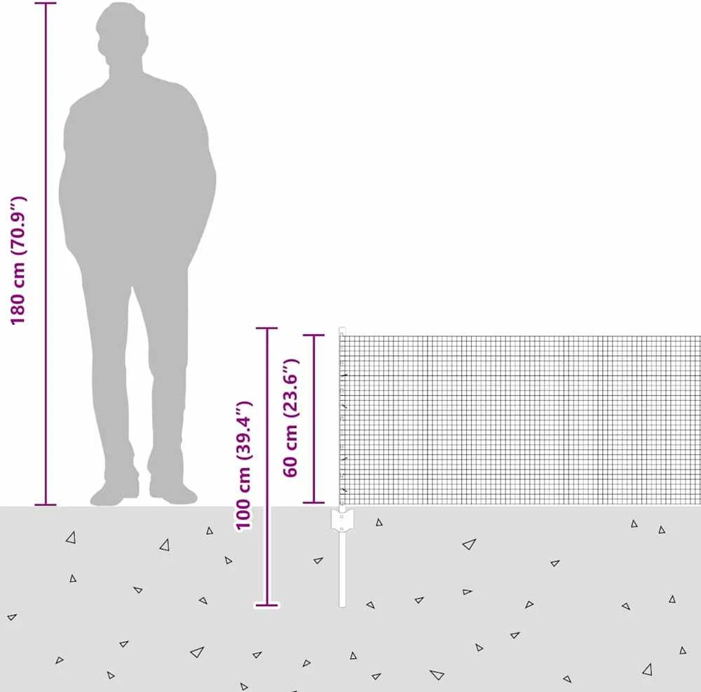 Suvirintas vielos tvora su stulpeliais 25 x 0,6 m Žalia