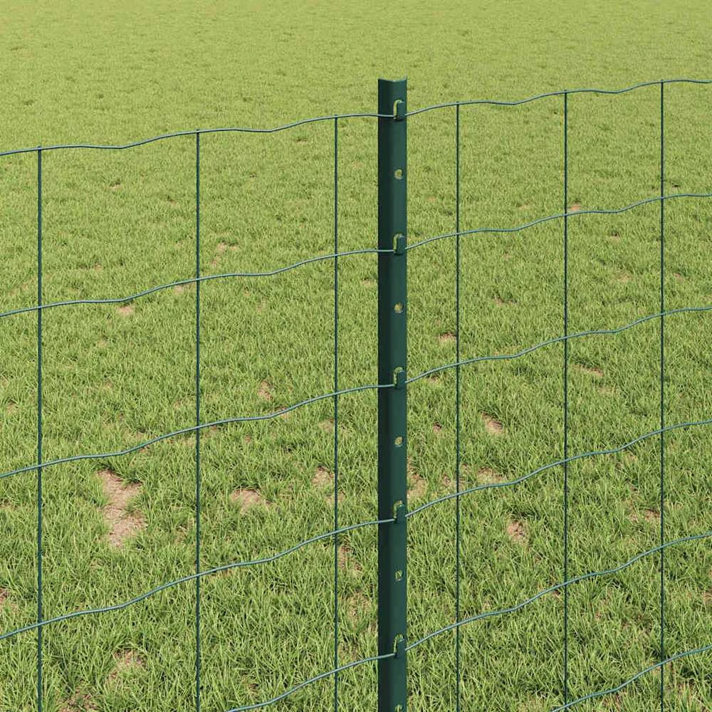 Euro tvoros su stulpu 25 x 1 m PVC dengtas plienas Žalia