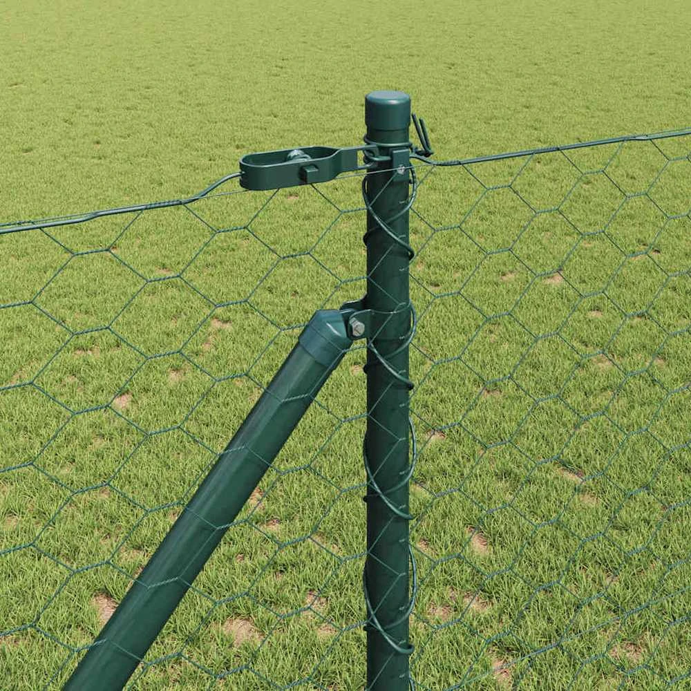 Hexagonal Fence with Post 100 x 1,4 m PVC dengtas plienas Žalia