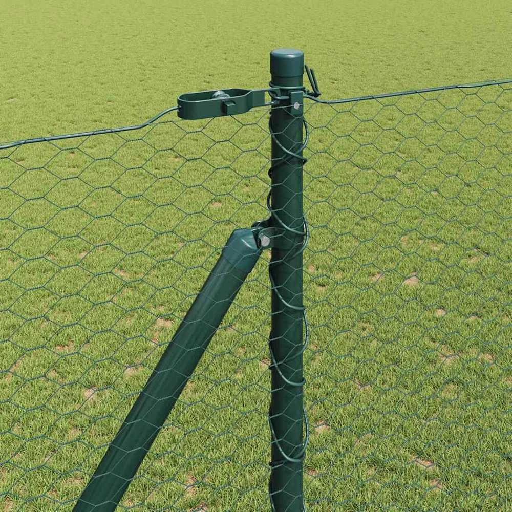 Hexagonal Fence with Post 100 x 1,6 m PVC dengtas plienas Žalia