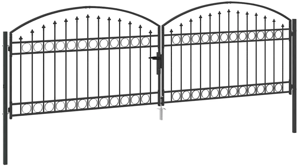 Tvora vartai ASSEN 401 x 175,5 cm Plienas Pilka Užrakintas