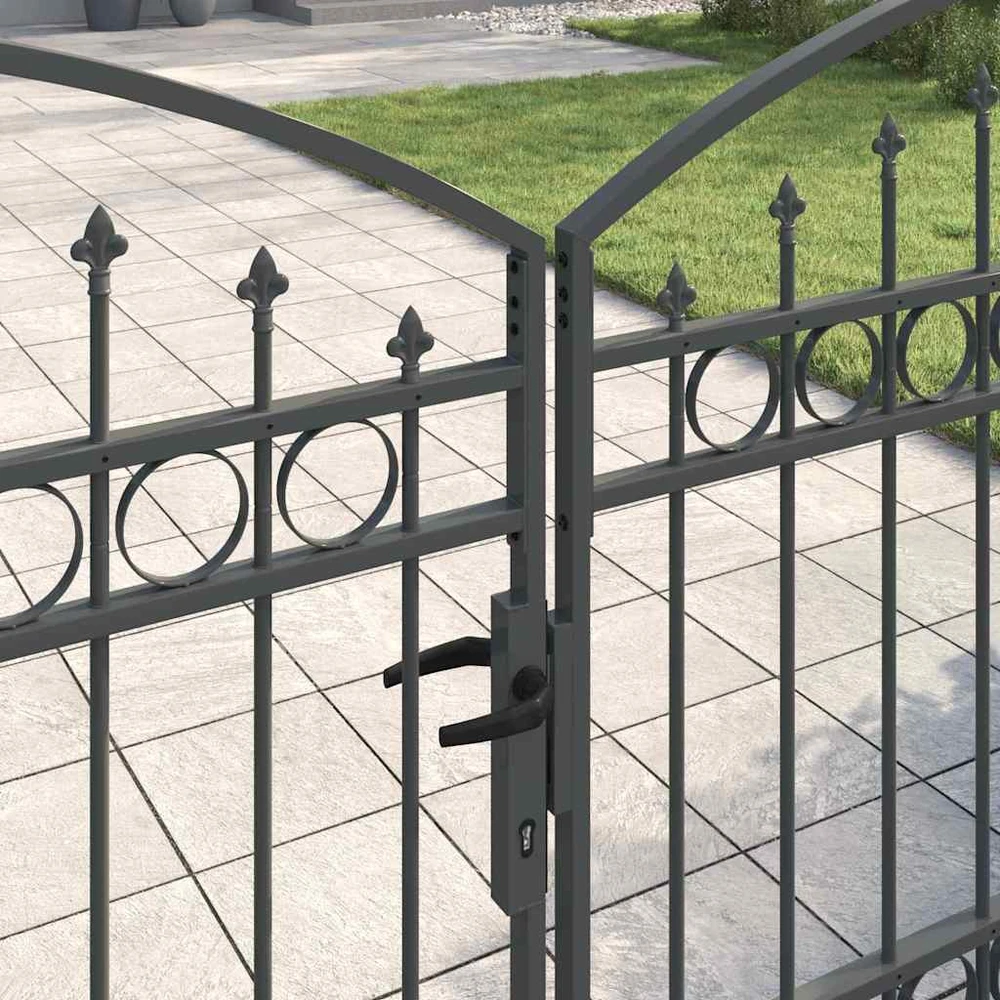 Tvora vartai ASSEN 401 x 175,5 cm Plienas Pilka Užrakintas
