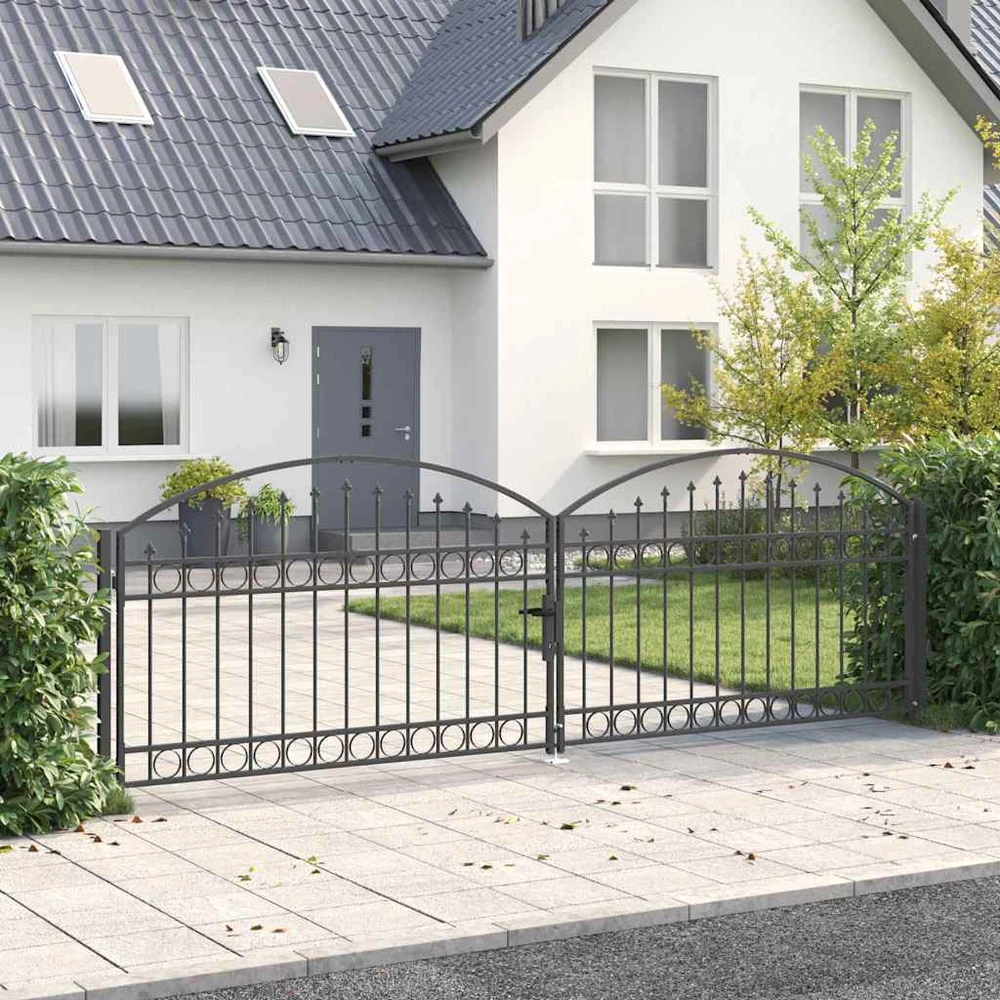 Tvora vartai ASSEN 401 x 175,5 cm Plienas Pilka Užrakintas