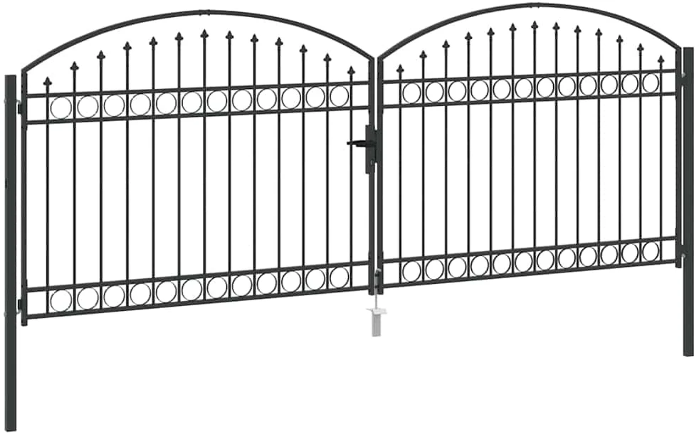 Tvora vartai ASSEN 401 x 200 cm Plienas Pilka Užrakintas