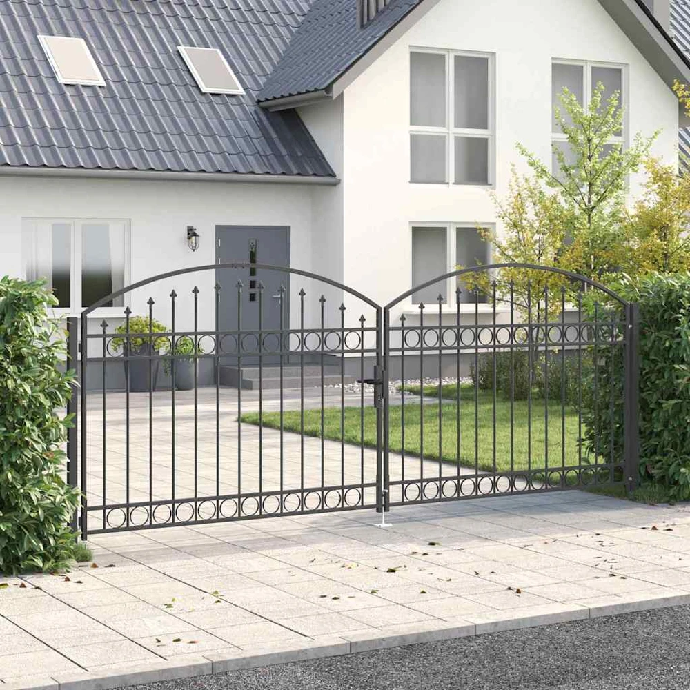 Tvora vartai ASSEN 401 x 200 cm Plienas Pilka Užrakintas