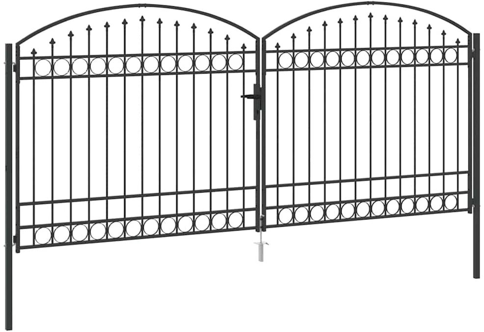 Tvora vartai ASSEN 401 x 224,5 cm Plienas Pilka Užrakintas