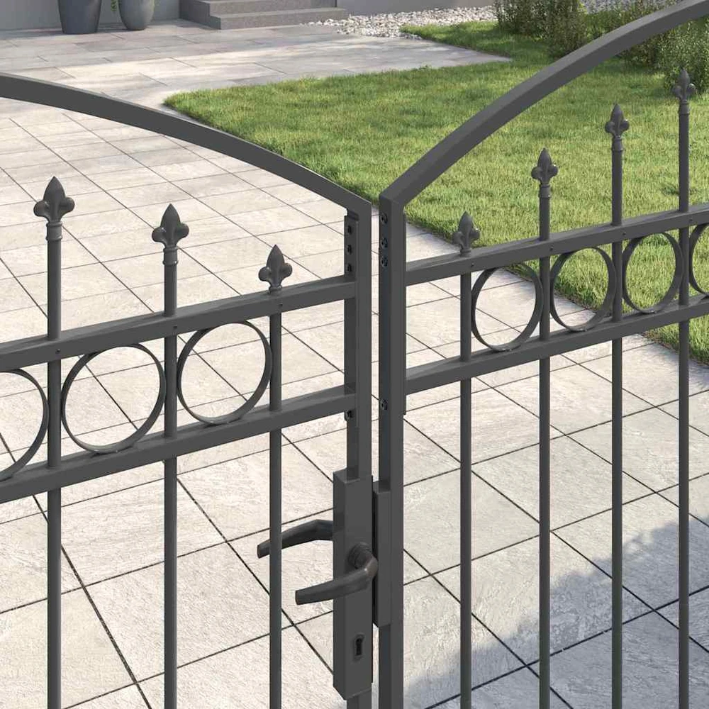 Tvora vartai ASSEN 401 x 224,5 cm Plienas Pilka Užrakintas