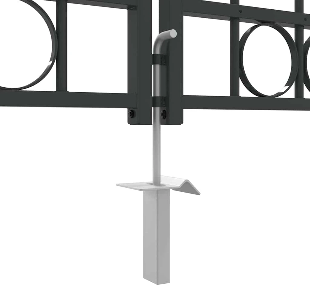 Tvora vartai ASSEN 401 x 224,5 cm Plienas Pilka Užrakintas