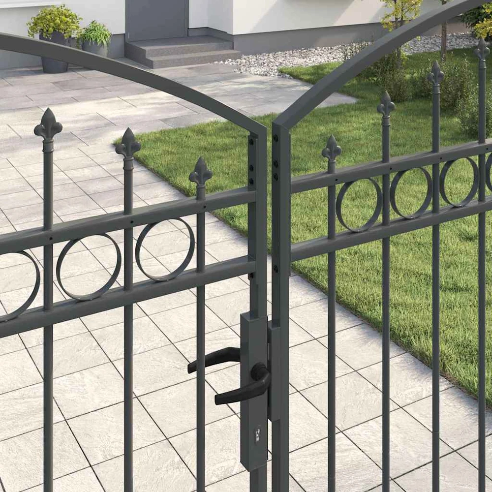 Tvora vartai ASSEN 401 x 250 cm Plienas Pilka Užrakintas