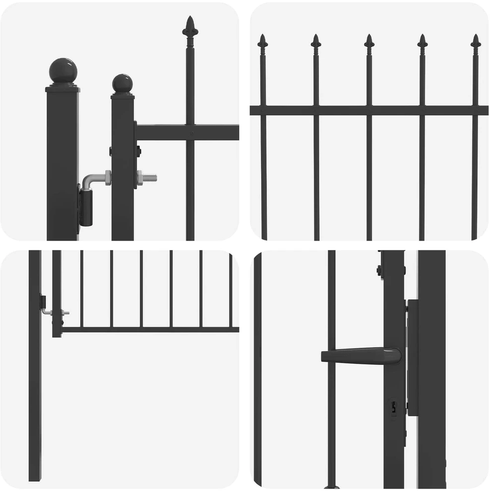 Tvora vartai ASTEN 100 x 100 cm Metalas Juoda Užrakintas