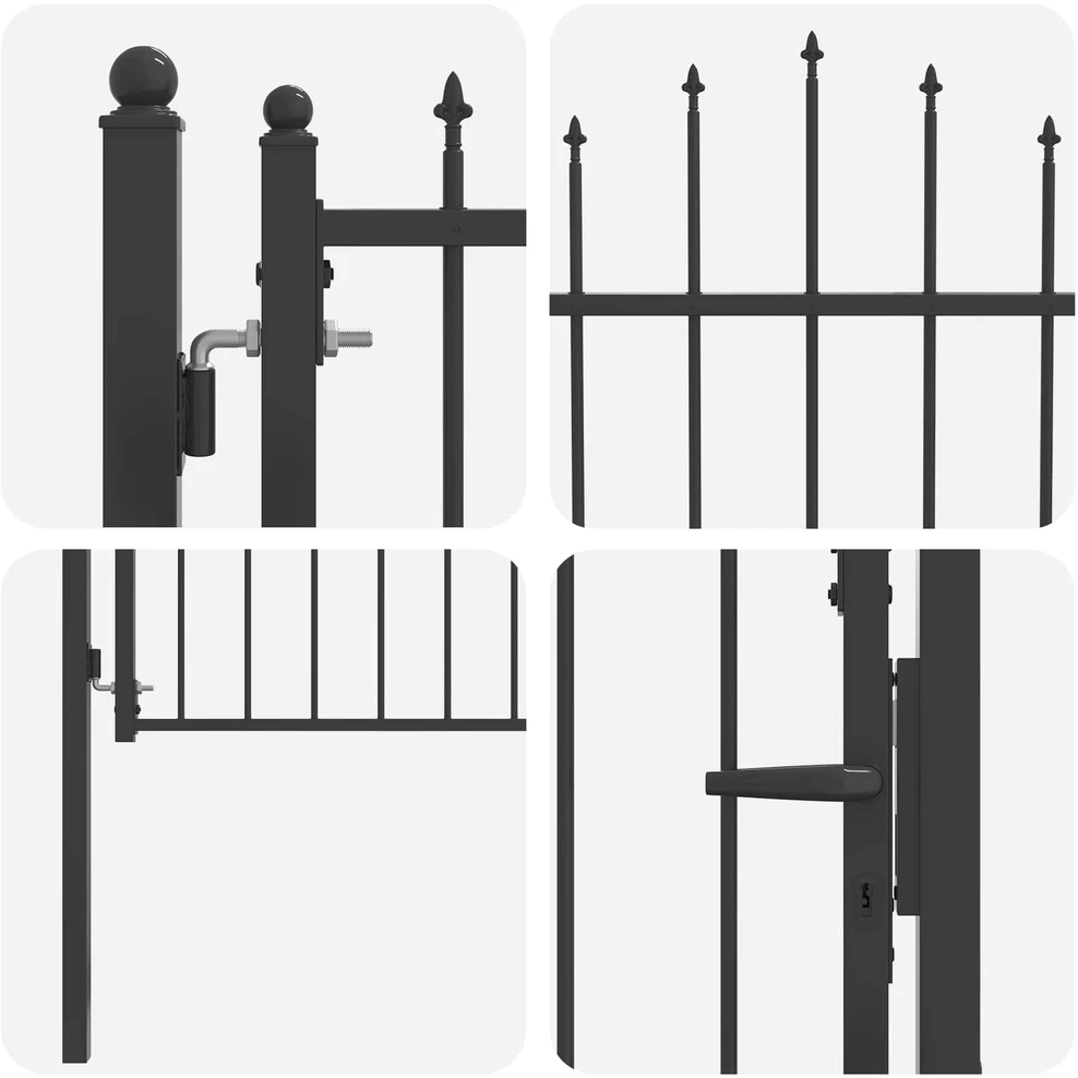 Tvora vartai ASTEN 100 x 100 cm Metalas Juoda Užrakintas