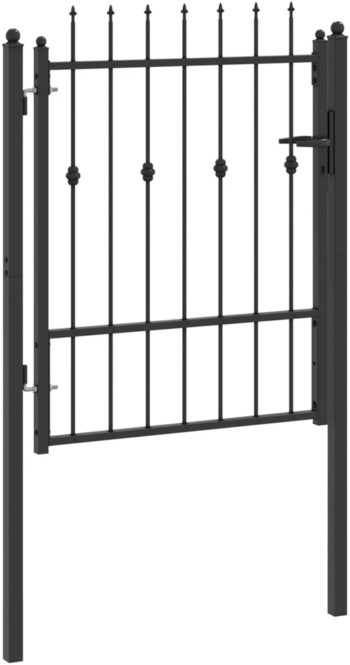 Tvora vartai ASTEN 100 x 125 cm Metalas Juoda Užrakintas