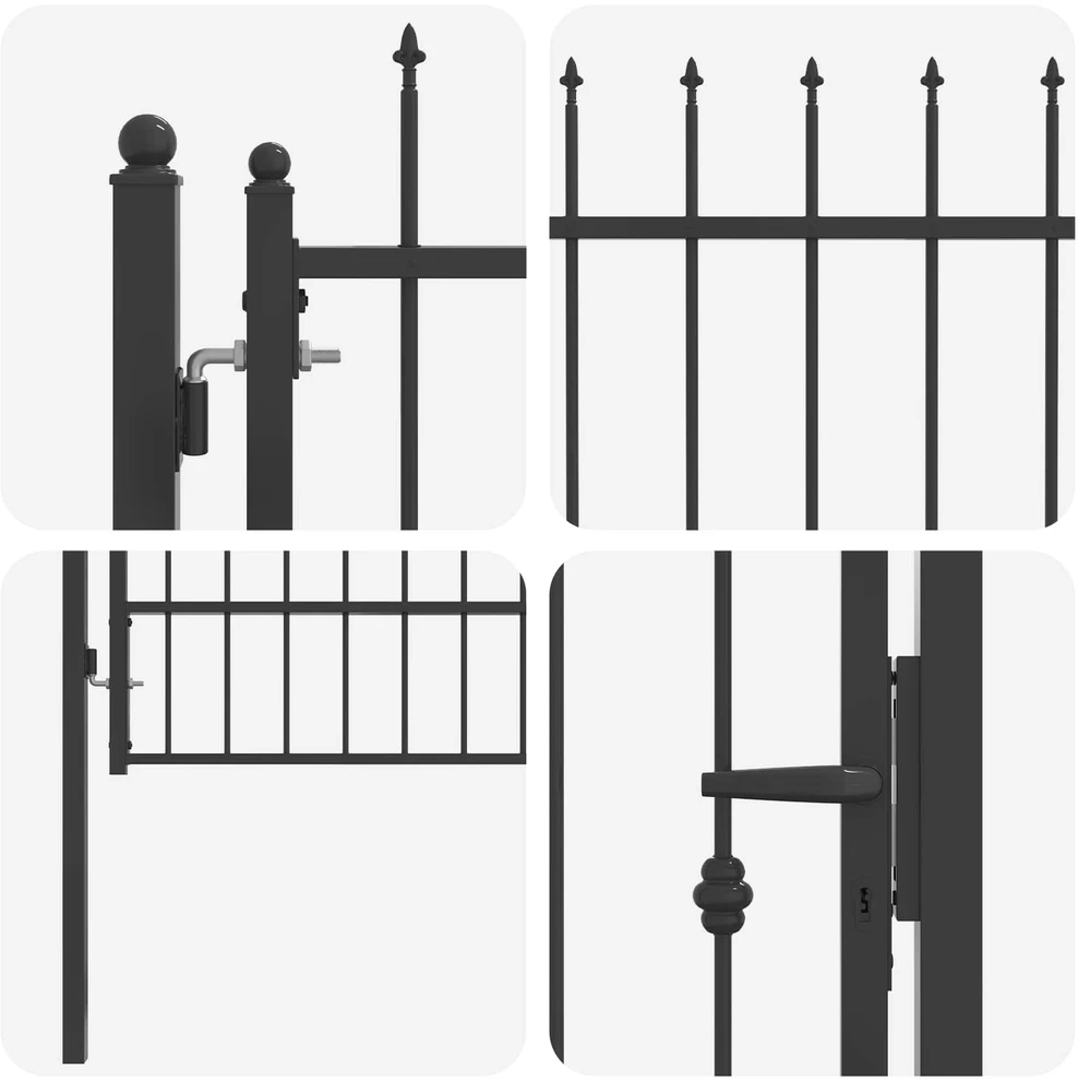 Tvora vartai ASTEN 100 x 150 cm Metalas Juoda Užrakintas