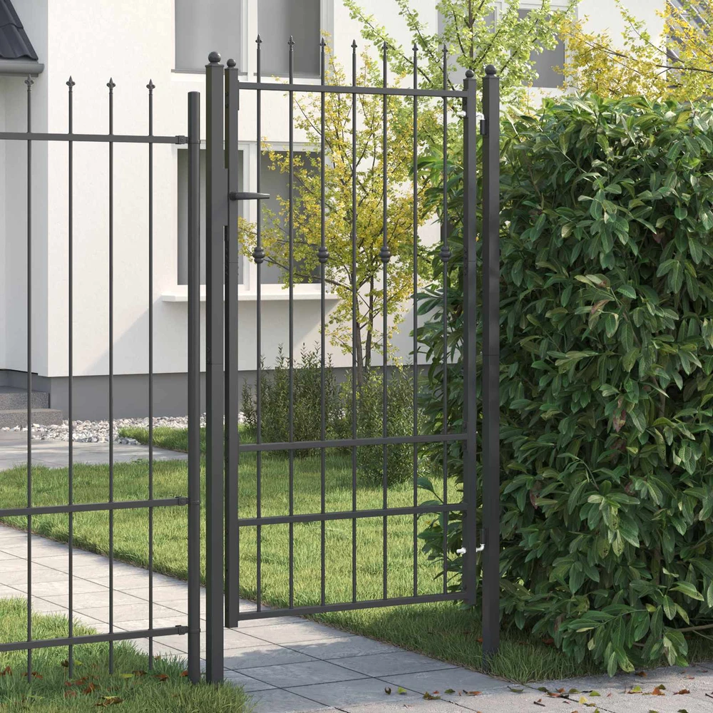 Tvora vartai ASTEN 100 x 175 cm Metalas Juoda Užrakintas