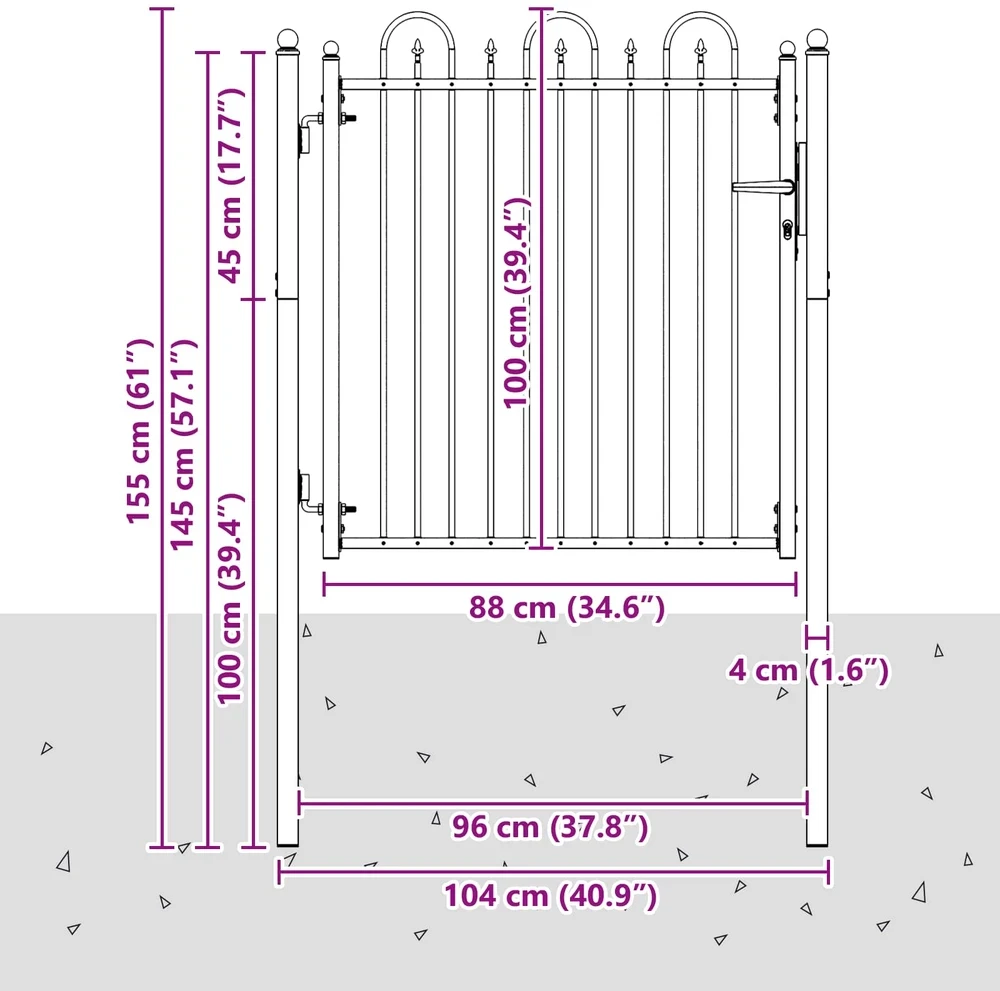 Tvora vartai DRONTEN 100 x 100 cm Užrakintas Metalas Juoda