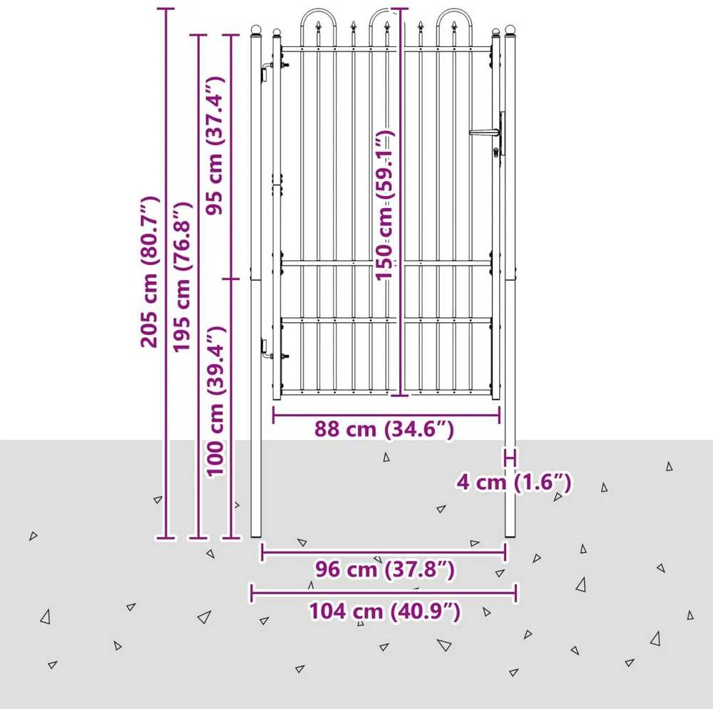 Tvora vartai DRONTEN 100 x 150 cm Plienas Juoda Užrakintas