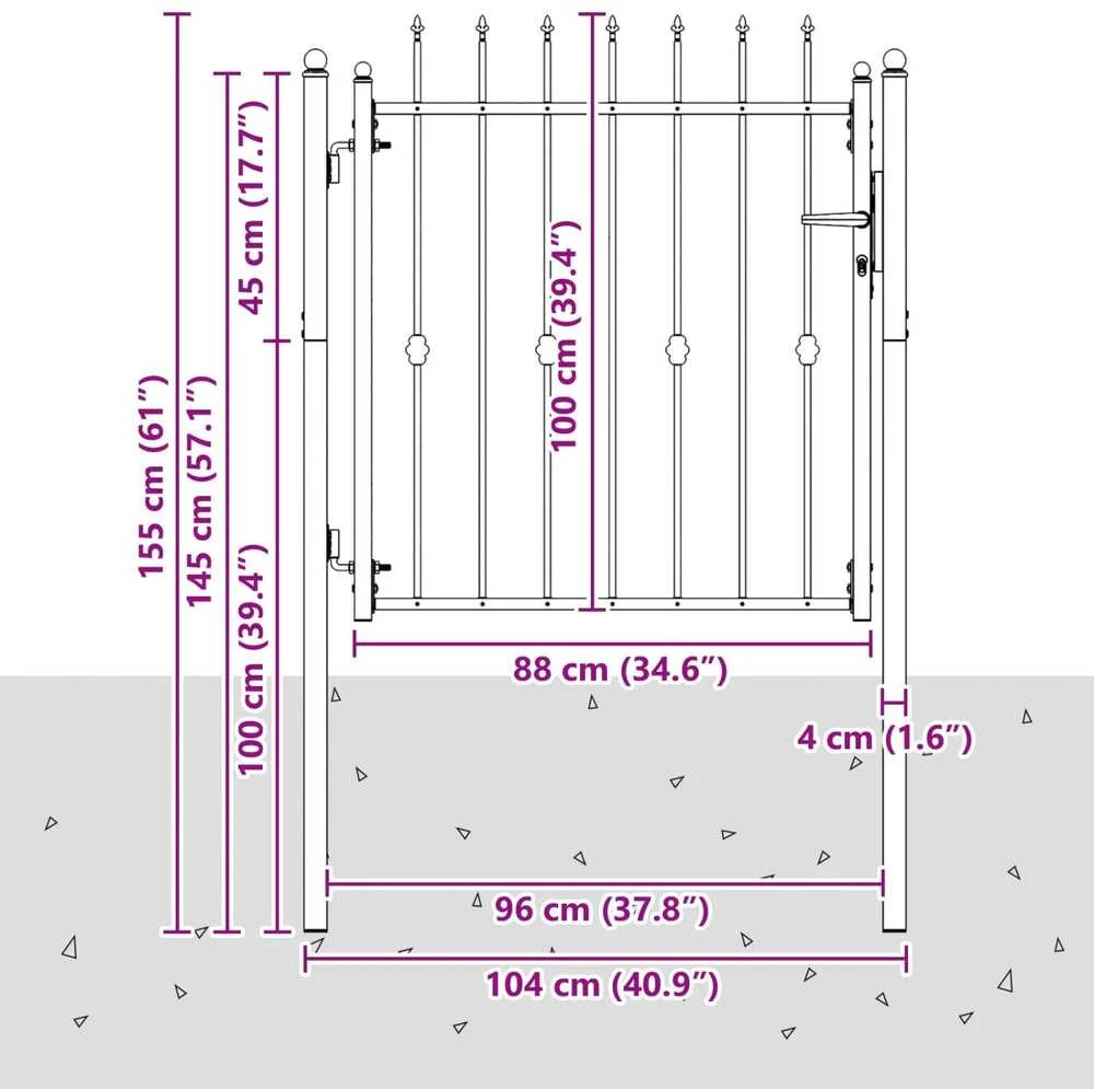 Tvora vartai ASTEN 100 x 100 cm Metalas Juoda Užrakintas