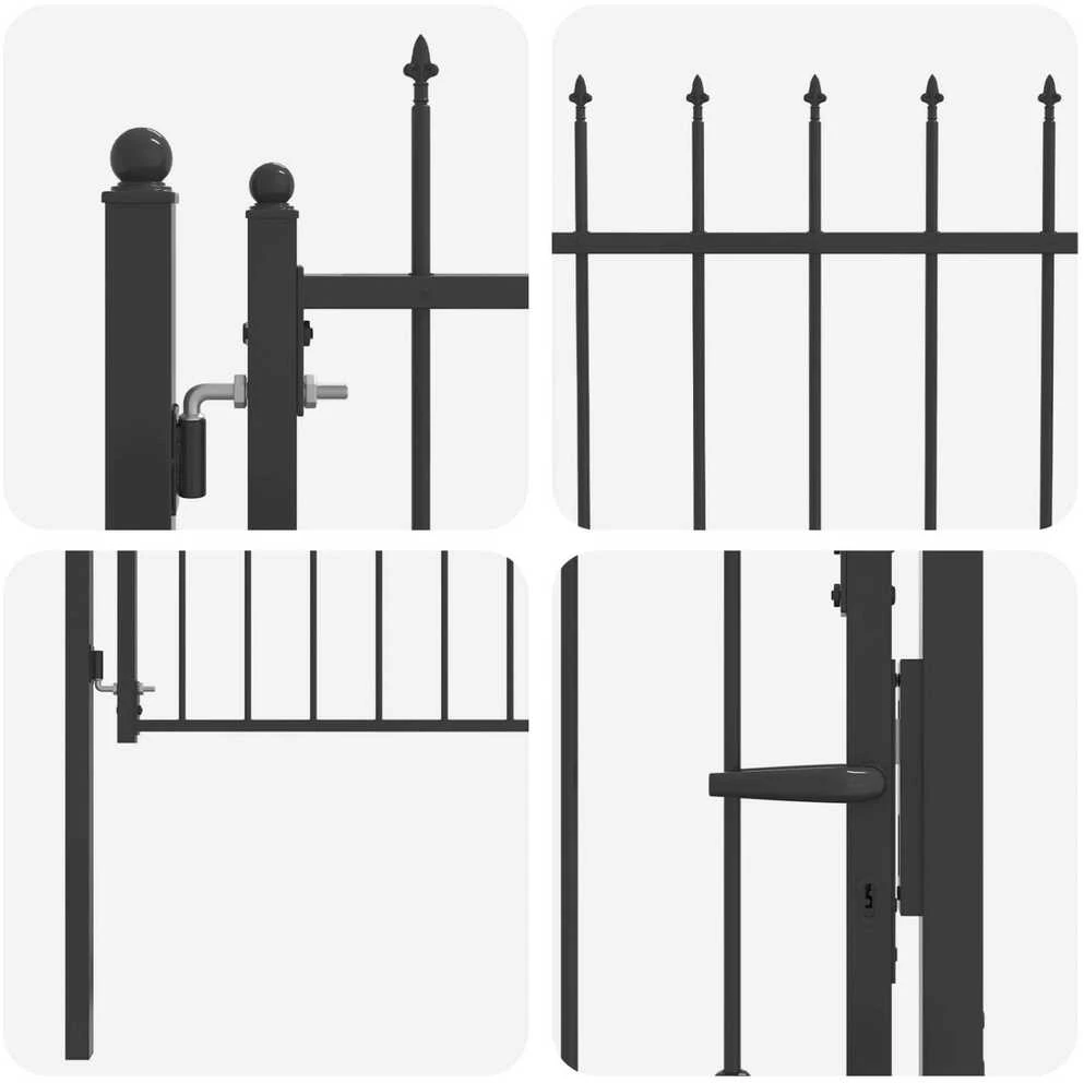 Tvora vartai ASTEN 100 x 100 cm Metalas Juoda Užrakintas