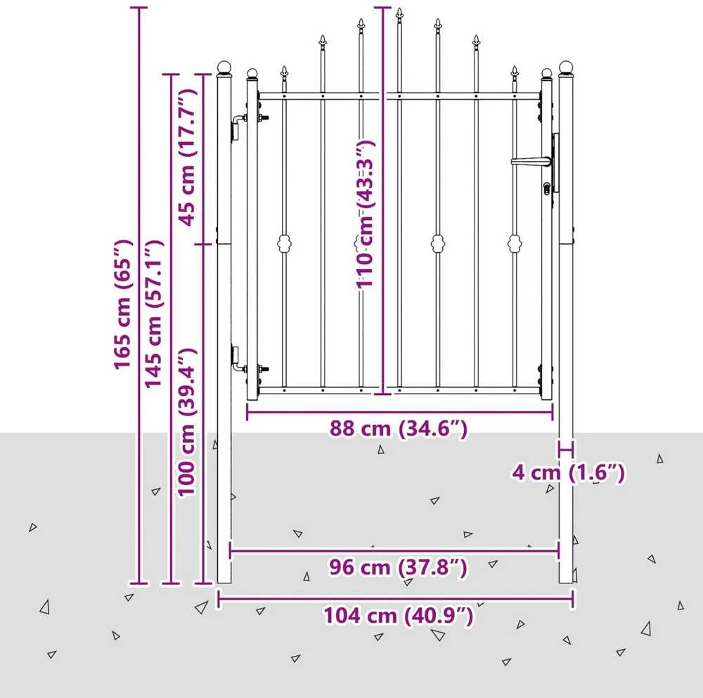 Tvora vartai ASTEN 100 x 100 cm Metalas Juoda Užrakintas