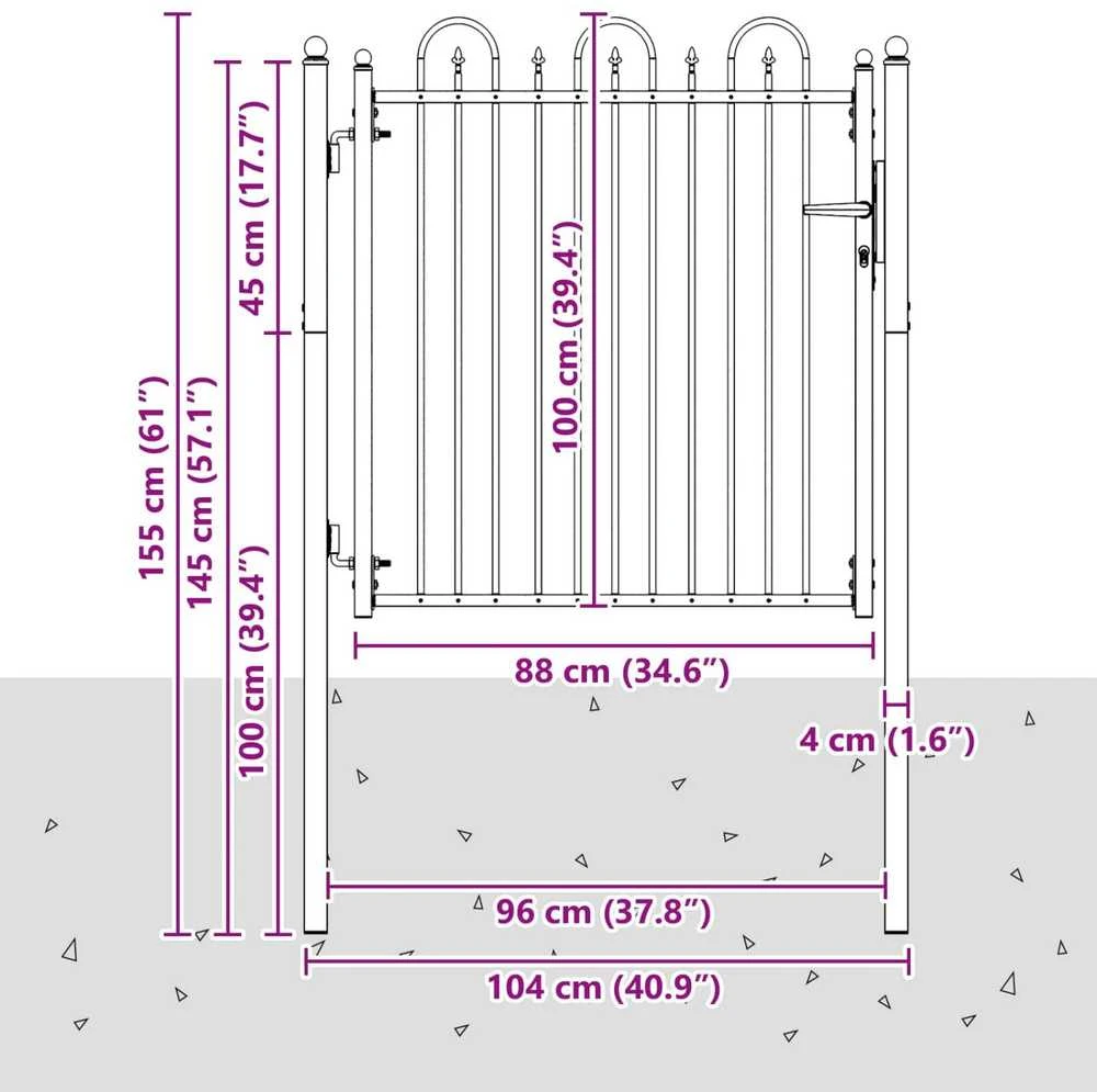 Tvora vartai DRONTEN 100 x 100 cm Metalas Juoda Užrakintas