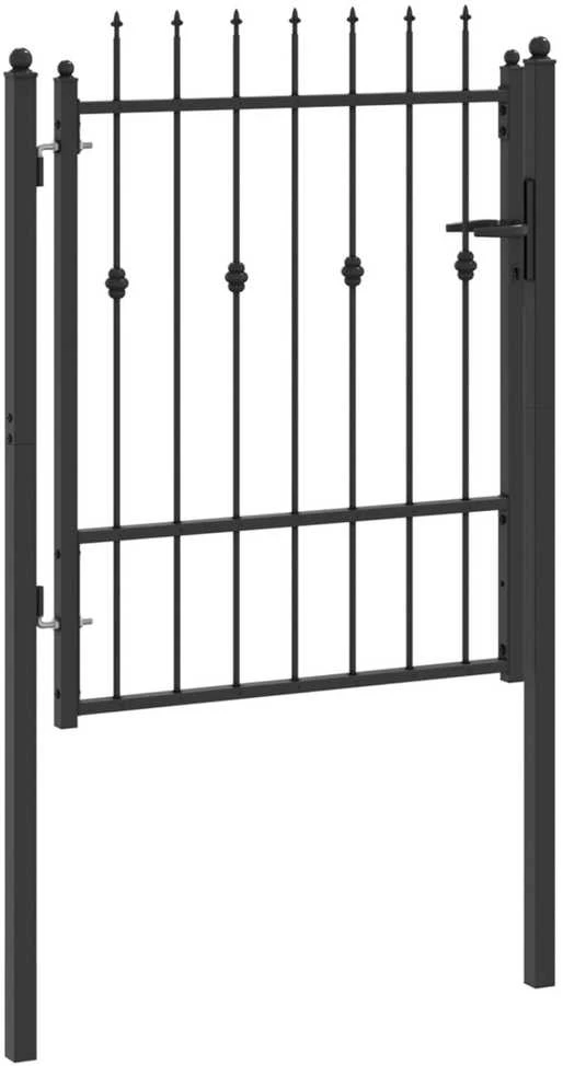Tvora vartai ASTEN 100 x 125 cm Metalas Juoda Užrakintas