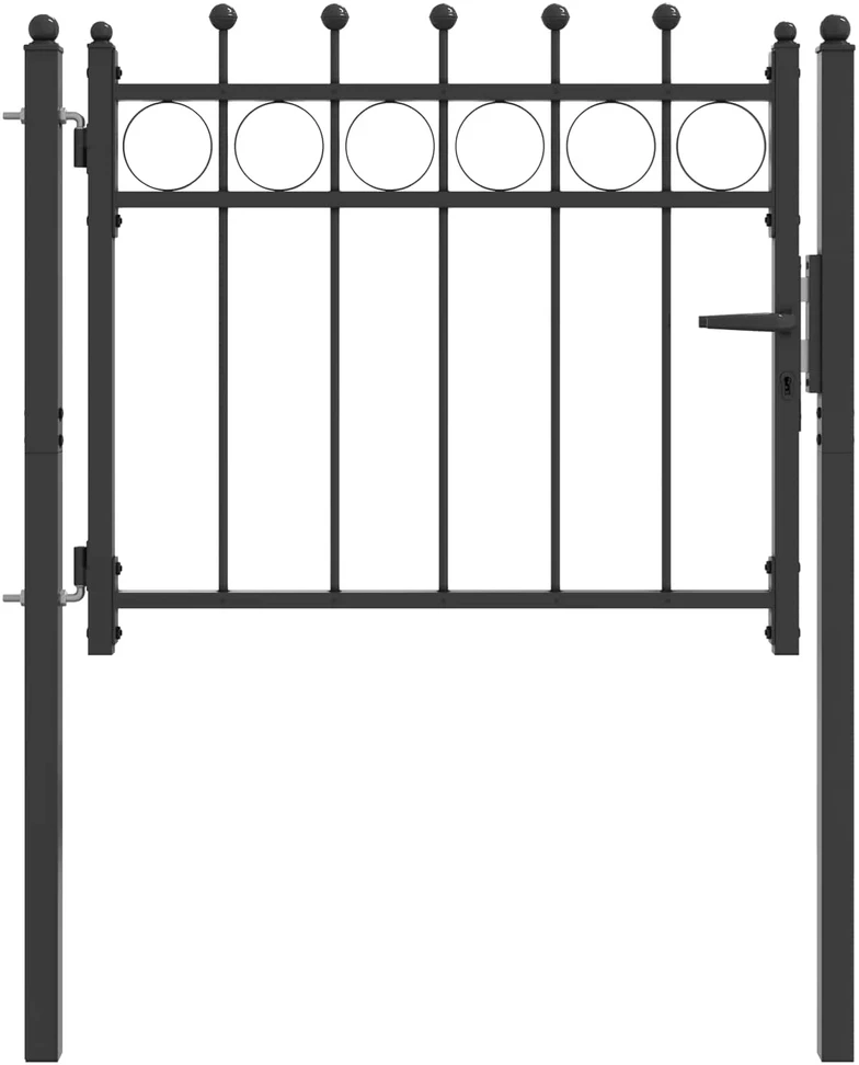 Tvora vartai TILBURG 100 x 75 cm Užrakintas Metalas Juoda
