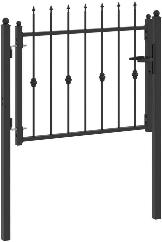 Tvora vartai ASTEN 100 x 75 cm Užrakintas Metalas Juoda