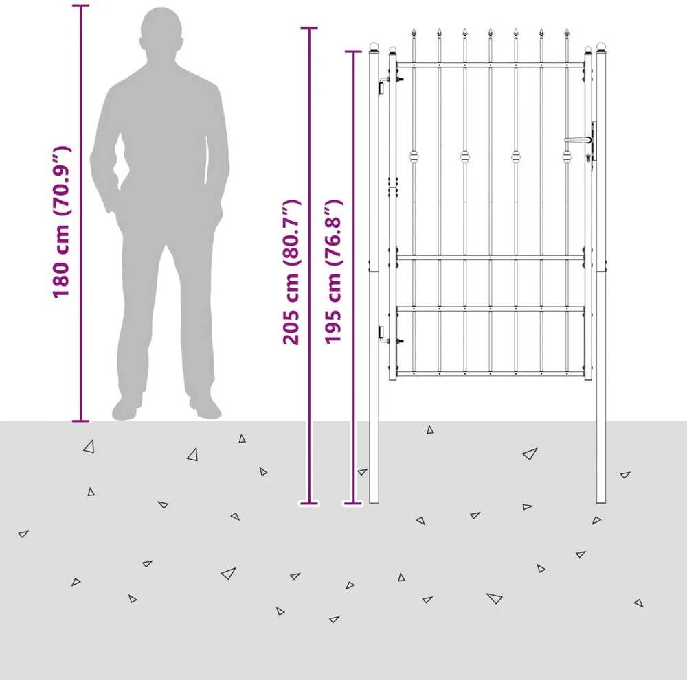 Tvora vartai ASTEN 100 x 150 cm Metalas Juoda Užrakintas
