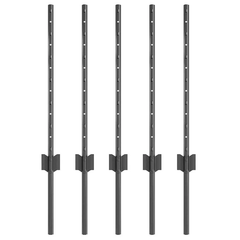 Įmontuotas tvoros stulpas 5 vnt. Pilka 100 cm
