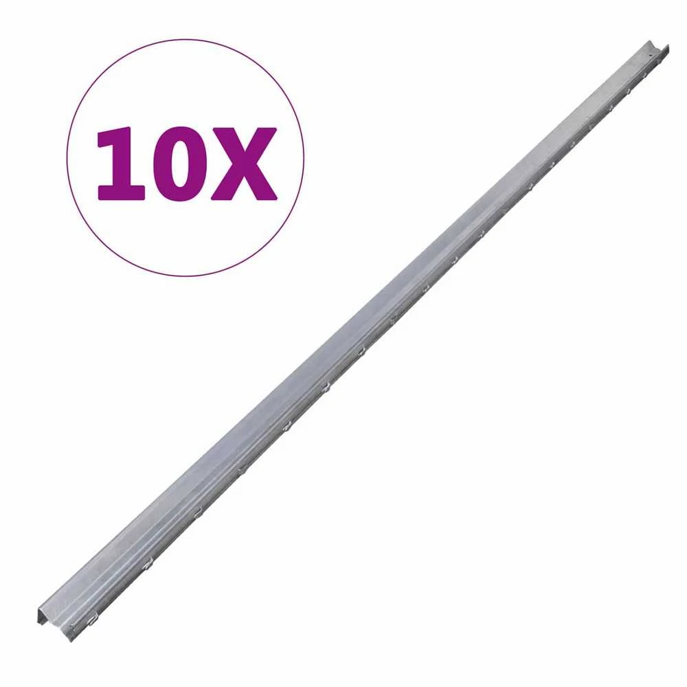 Tvorelės stulpas 10 vnt. Sidabro 200 cm Plienas