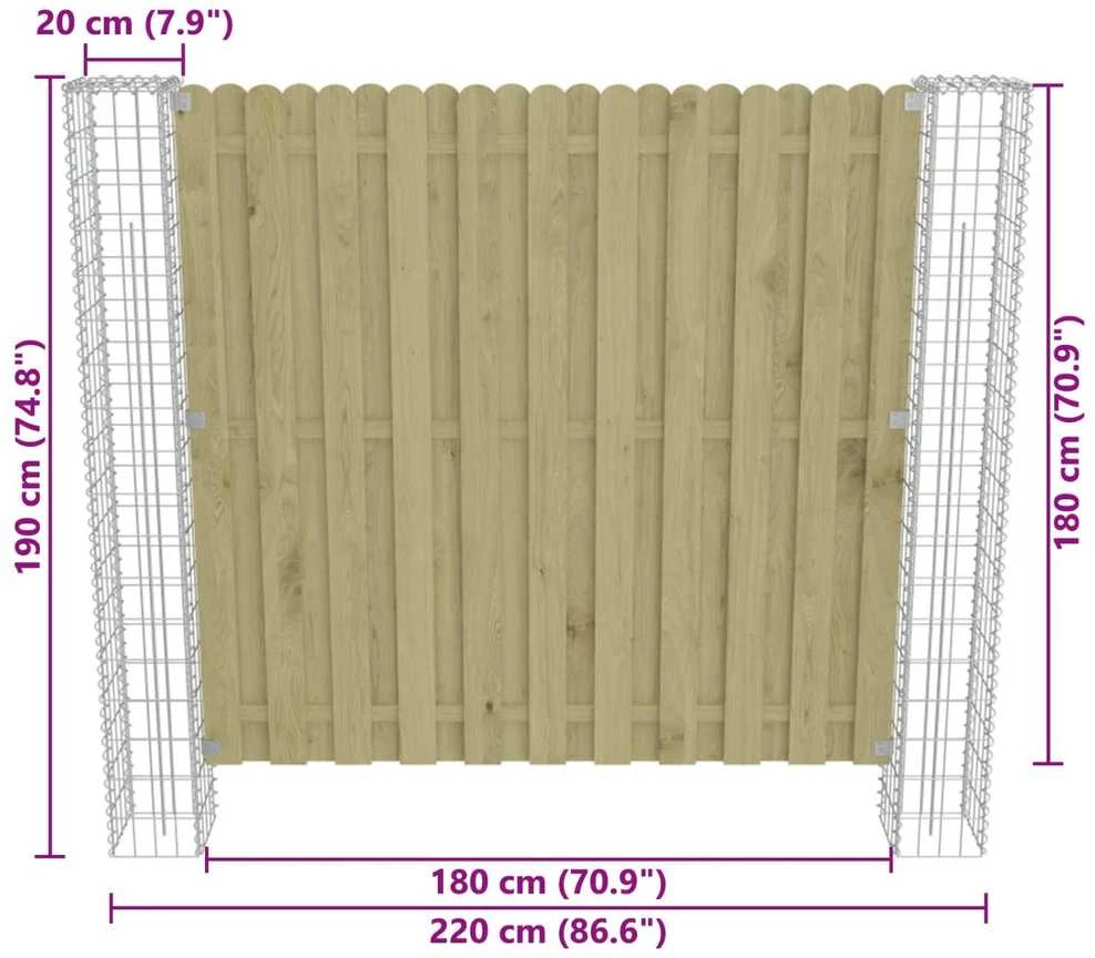 Tvorelės stulpas 2 pcs Sidabro 20 x 20 x 190 cm metalas