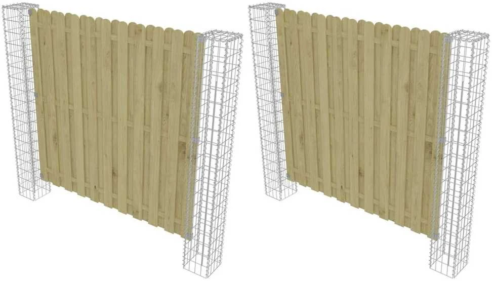 Tvorelės stulpas 2 pcs Sidabro 20 x 20 x 190 cm metalas