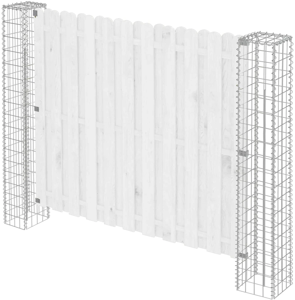 Tvorelės stulpas 2 pcs Sidabro 20 x 20 x 190 cm metalas