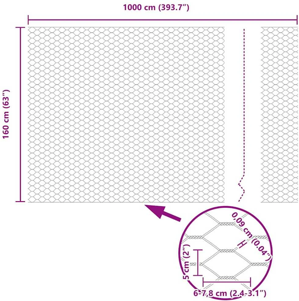 Heksagonalinė tvoros tvirtinimo sistema 10 x 1,6 m Pilka