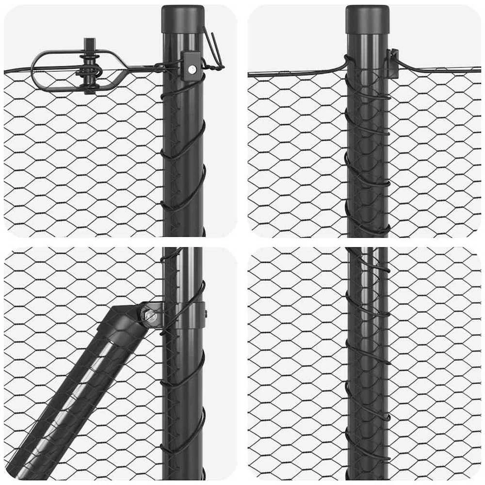Hexagonal Fence with Post 100 x 0,5 m PVC dengtas plienas Pilka