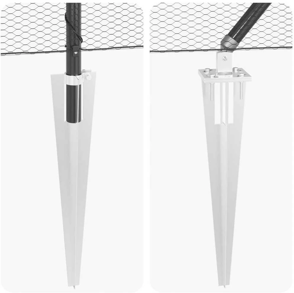 Hexagonal Fence with Post 100 x 1 m PVC dengtas plienas Pilka