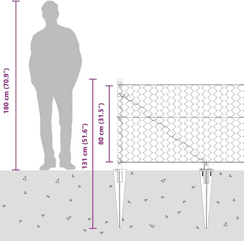 Hexagonal Fence with Post 10 x 0,8 m Galvanizuotas plienas