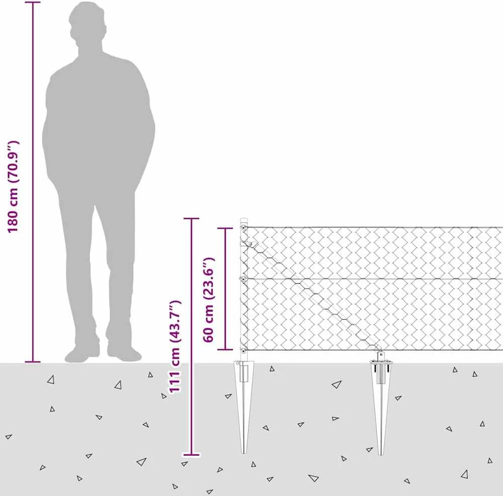 Hexagonal Fence with Post 50 x 0,6 m Galvanizuotas plienas