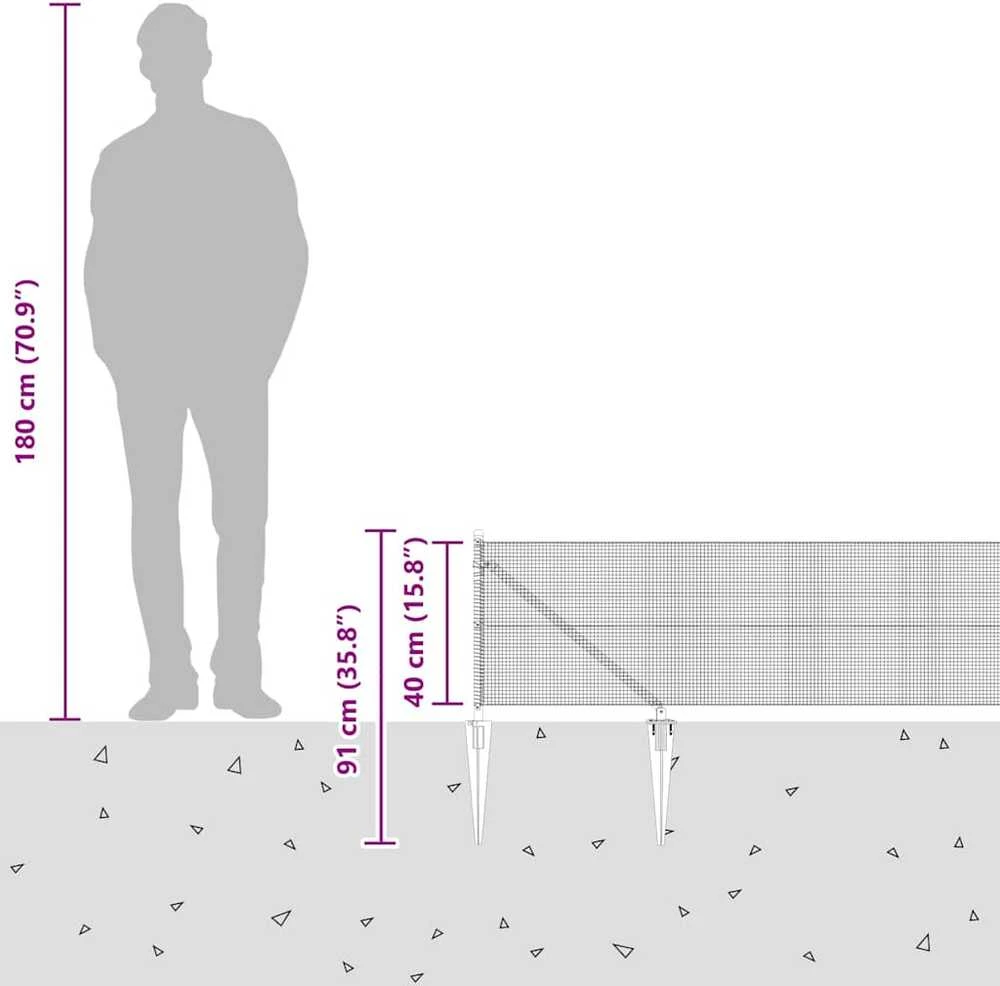 Suvirintas vielinis tvoras su smailiais galais 10 x 0,4 m Žalia