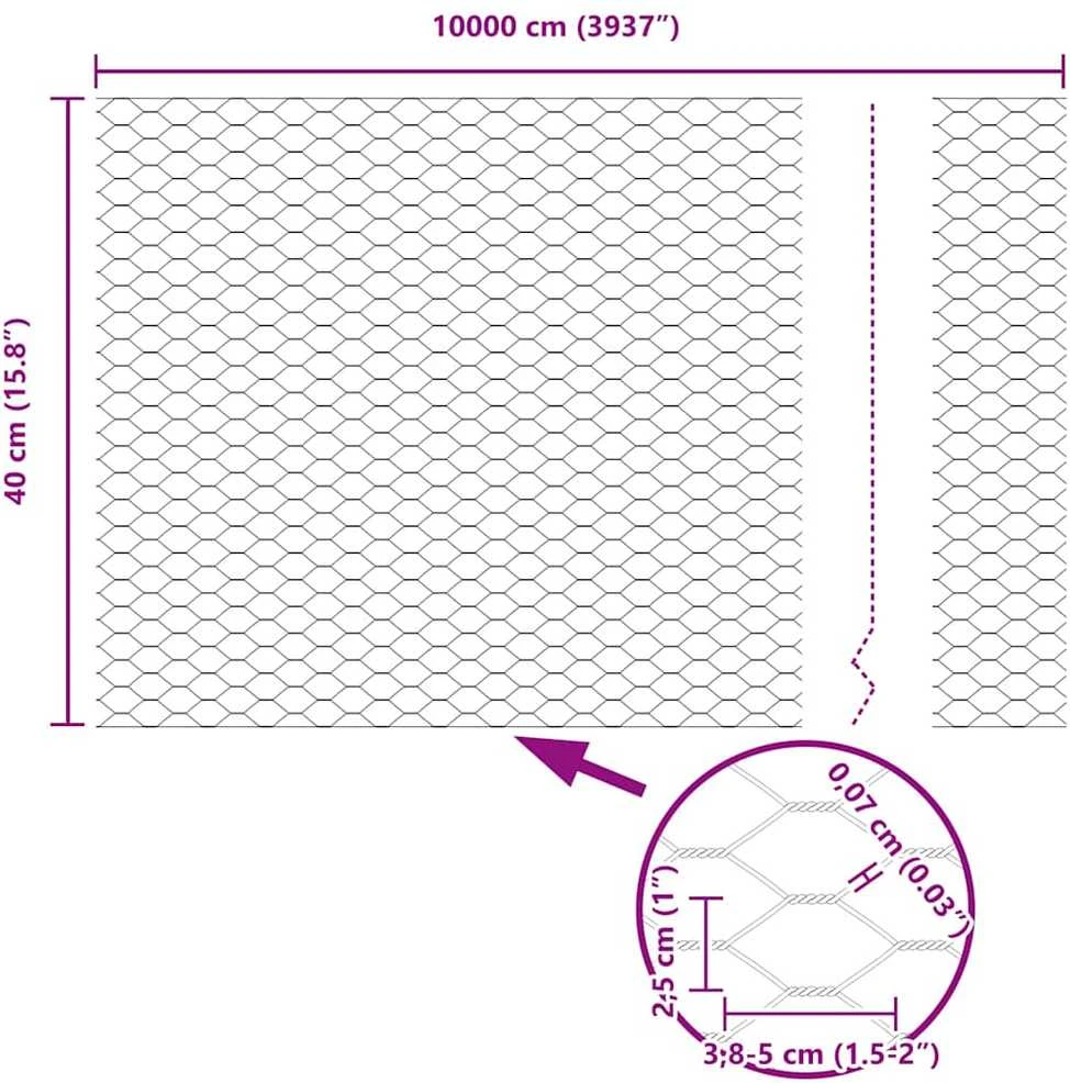 Heksagonalinė tvoros tvirtinimo sistema 100 x 0,4 m Žalia
